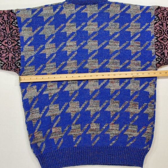 Bugatchi Uomo Sweater Mens XL Blue COOGI Style Knit Wool Blend Cosby Vintage - Picture 11 of 13